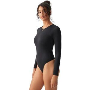 Ardene black contour long sleeve thong bodysuit size M